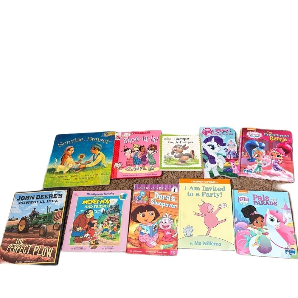 Vintage Colorful Children's Book Bundle Dora John Deere Mickey Mouse